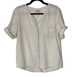 Frame Chambray Washed Button Down Top XS